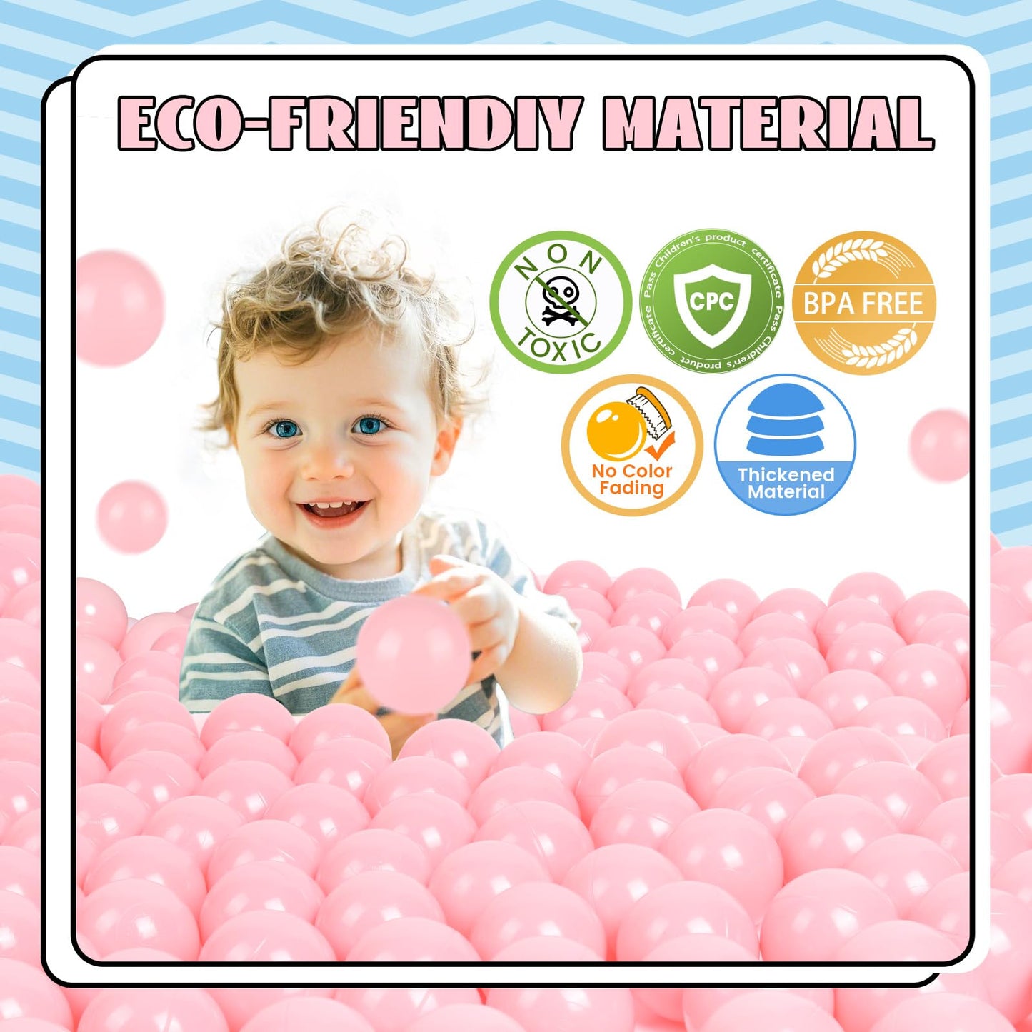 TRENDBOX 100 Pink Ocean Ball (Ship from USA) for Babies Kids Children Birthday Parties Events Playground Games Pool