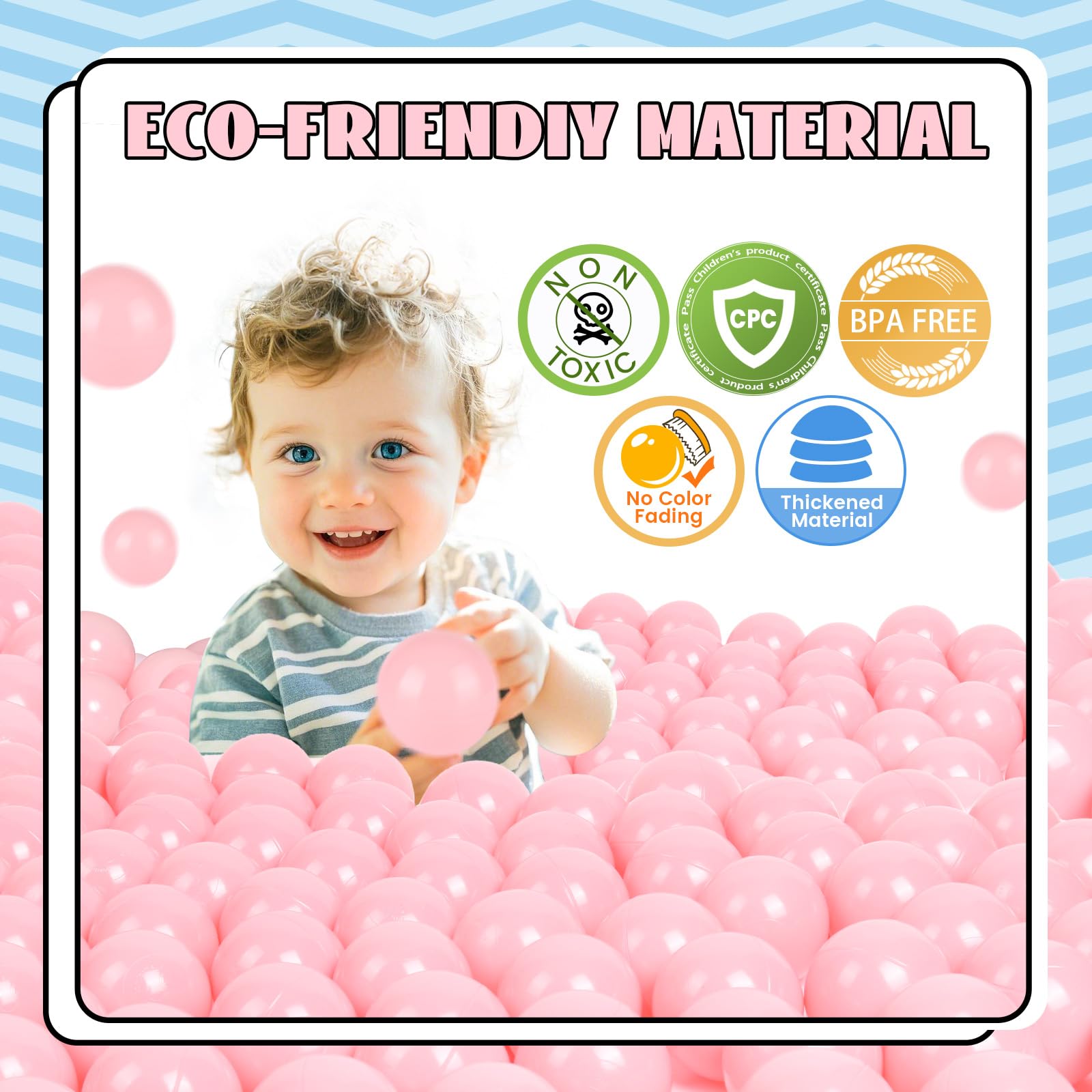 TRENDBOX 100 Pink Ocean Ball (Ship from USA) for Babies Kids Children Birthday Parties Events Playground Games Pool