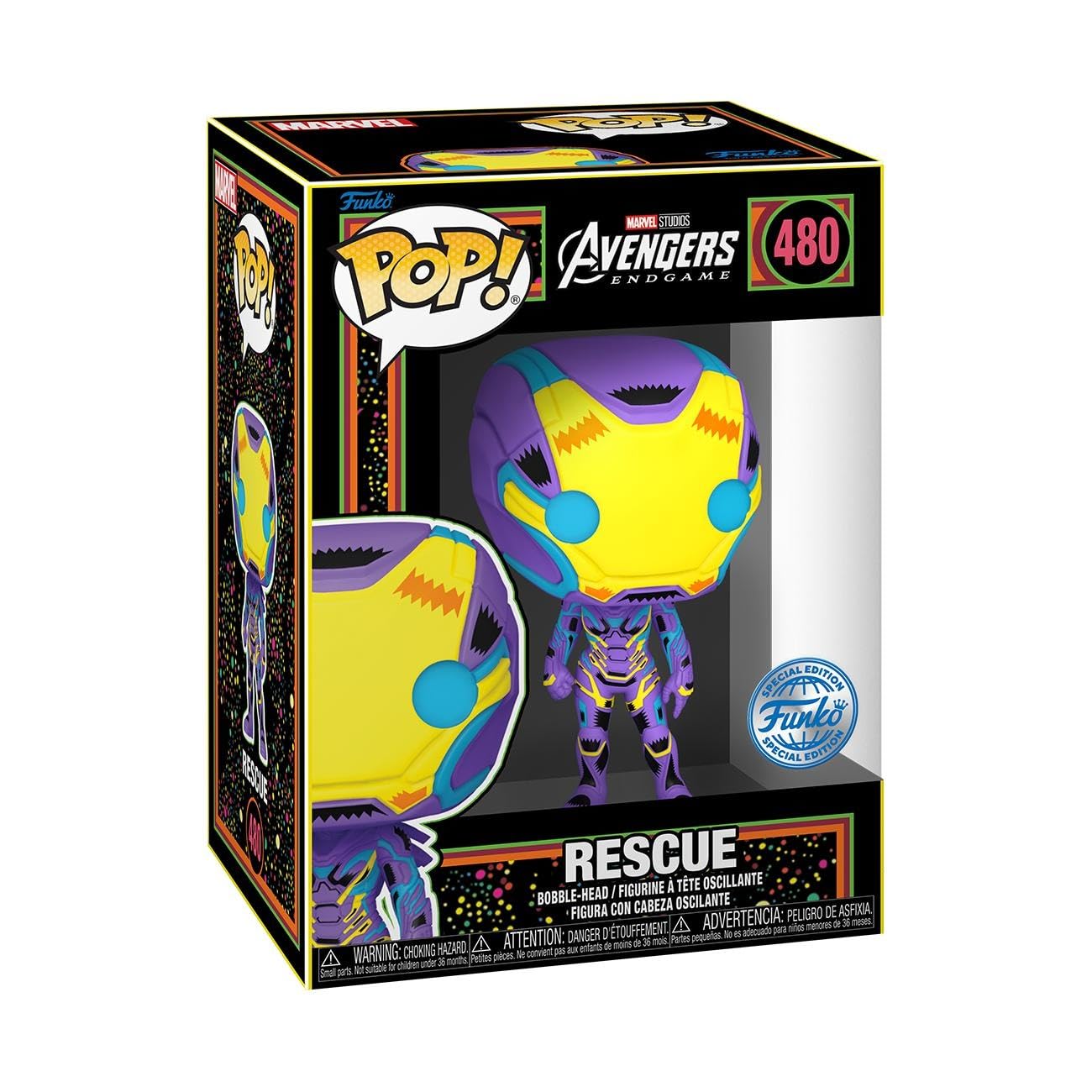 Funko POP & TEE: Marvel Blacklight- Rescue L