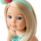 American Girl WellieWishers 14.5-inch Camille Doll with Blue Leotard, Mermaid Skirt, Headband, and Boots, For Ages 4+