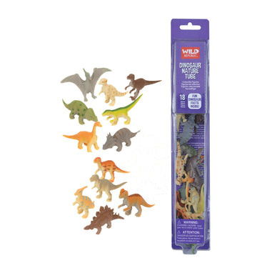 Wild Republic Dinosaur Animal Figurines Tube, Dinosaur Toys, T Rex, Triceratops, Velociraptor, Dilophosaurus, Stegosaurus, Brachiosaurus and More
