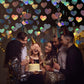 WENSEO 52Ft Shiny Corlorful Glitter Laser Love-Heart Garland Photo Booth Props for Girl Birthday Party Decorations ERAS Themed Birthday Banner