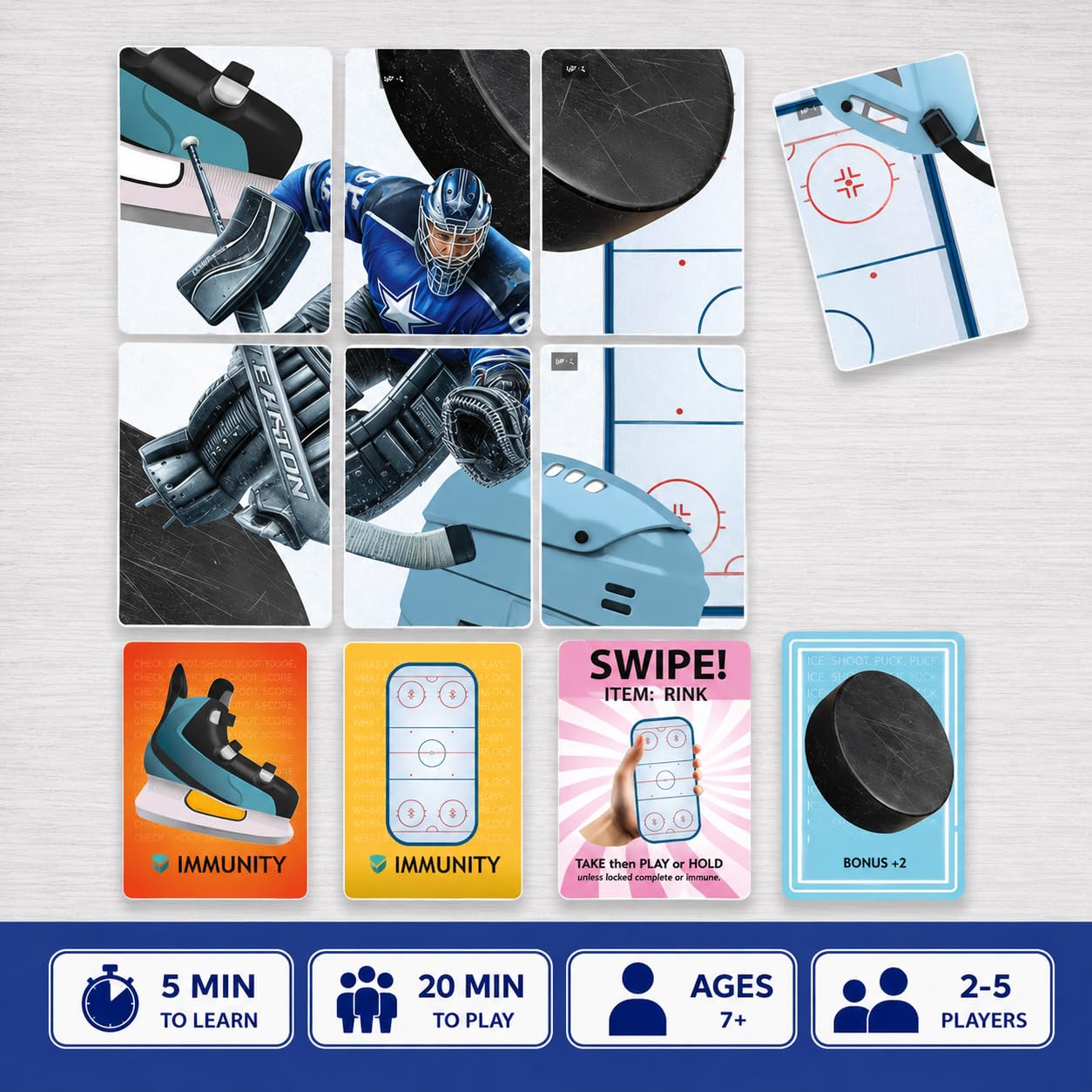 Hockey DUELl! Card Game - Fast-Paced Puzzle & Strategy Game for Kids, Teens & Adults | 2-4 Players or Team Play | Ages 7+ | Youth Ice Hockey