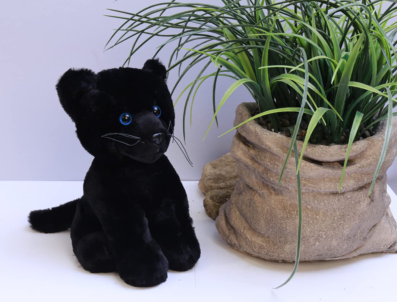 Plushland Black Panther Stuffed Animal - Realistic Plush Panther for Kids and Adults - 10 Inches.