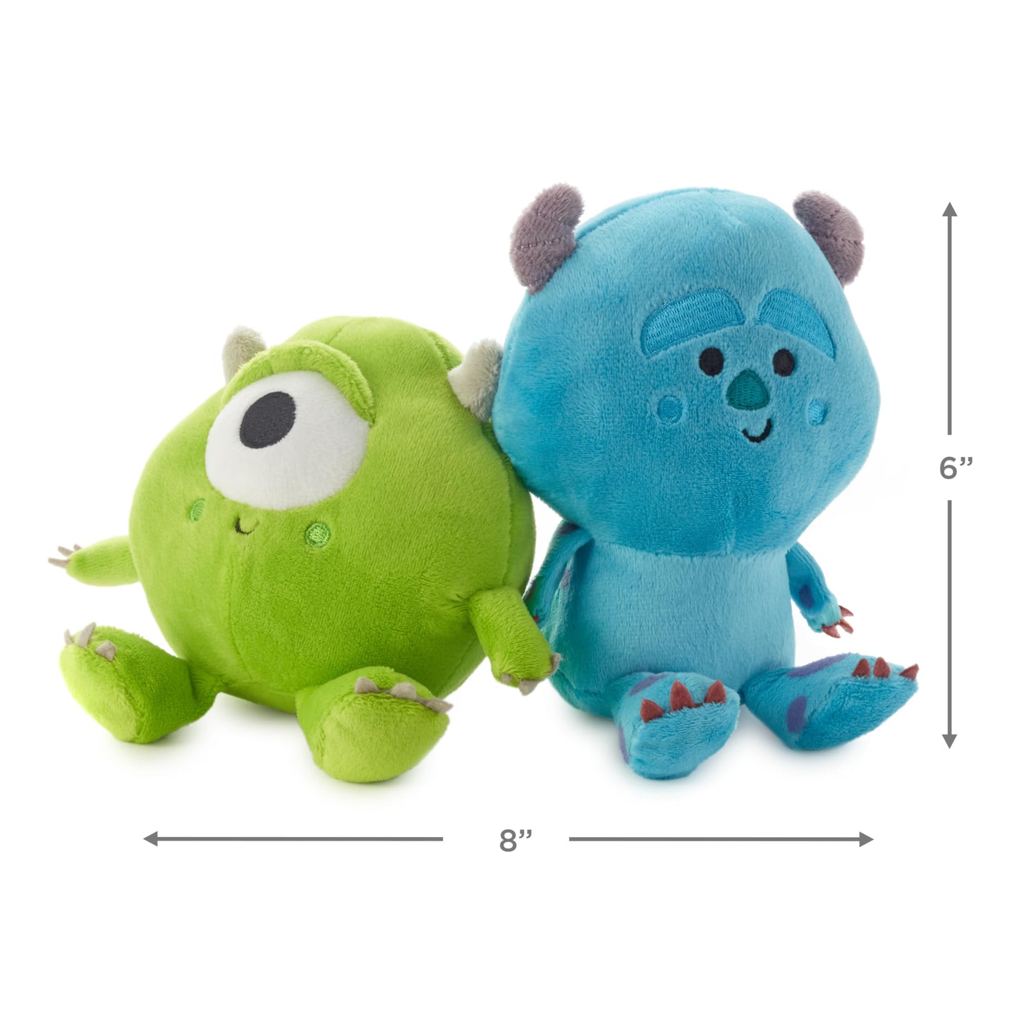 Hallmark Better Together Disney and Pixar Monsters, Inc. Magnetic Plush (Mike and Sulley) 6" Stuffed Toys, Easter Gifts for Kids