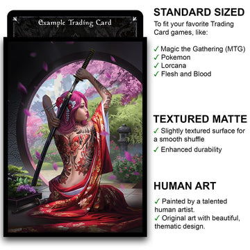 Fantasy North - Butterfly - 100 Textured Matte TCG Trading Card Sleeves - Fits Magic MTG Commander Pokemon and Other Card Games - Playing Card Sleeves