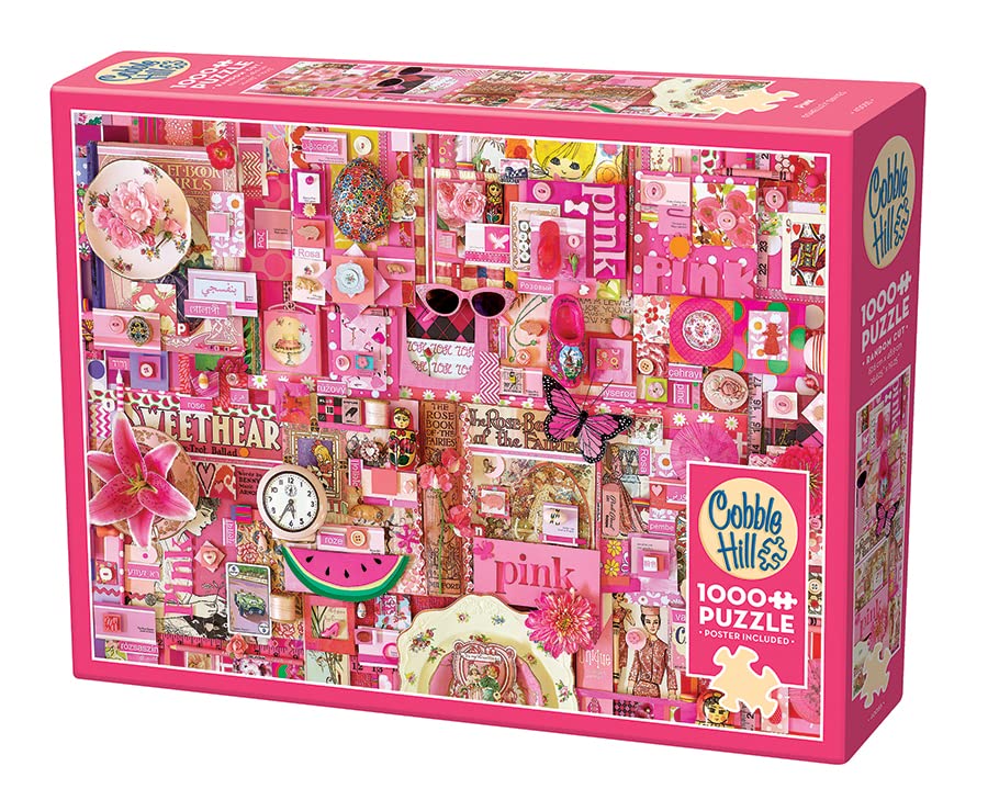 Cobble Hill 1000 Piece Puzzle - Rainbow Collection: Pink - Sample Poster Included
