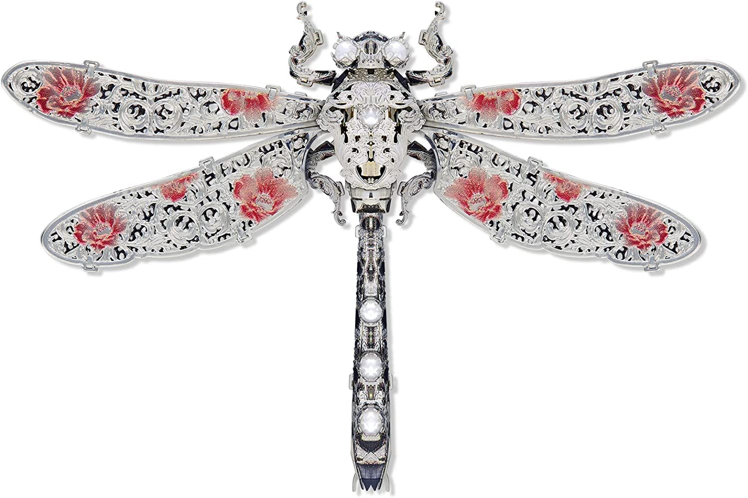 JOMIOD 3D Metal Puzzle, Dragonfly Metal Model Kits, Insect Themed Animal Fashion Brooch Assembling DIY 3D Puzzles to Build, 3D Model Building Kits
