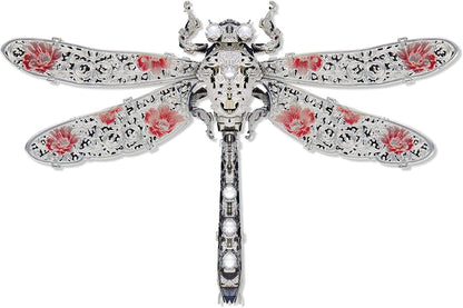 JOMIOD 3D Metal Puzzle, Dragonfly Metal Model Kits, Insect Themed Animal Fashion Brooch Assembling DIY 3D Puzzles to Build, 3D Model Building Kits