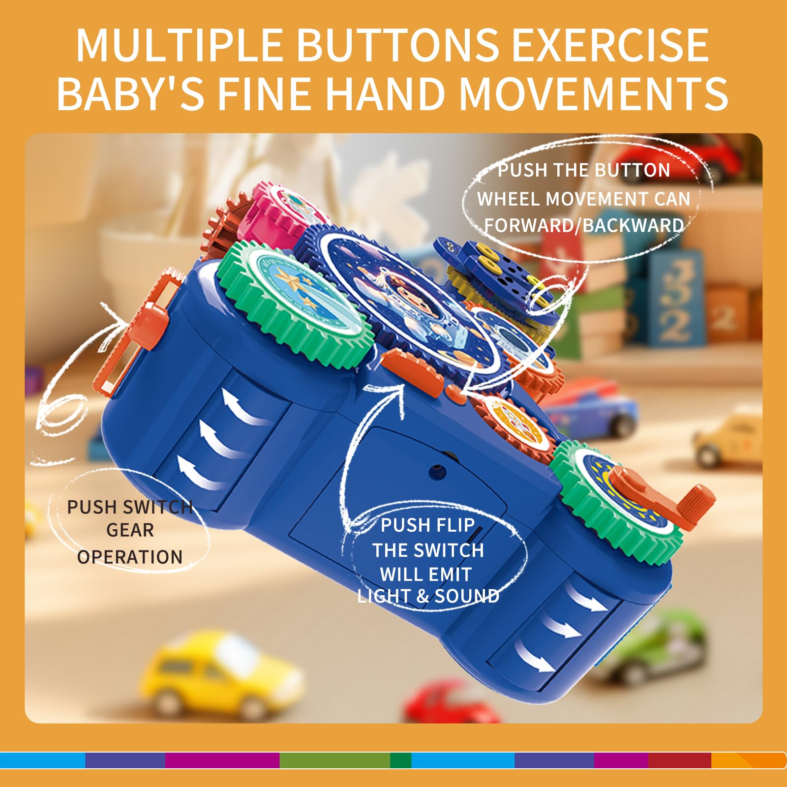 MIEBELY 30Pcs Space STEM Gear Set Electric Toy for Kids Ages 3+