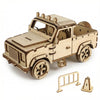 KOLOTESAME Vintage Off-Road Pickup Truck DIY 3D Wooden Puzzle Model, Classic Pickup Car Wooden Model Kit with Moving Doors & Wheels, 152 Pieces Craft