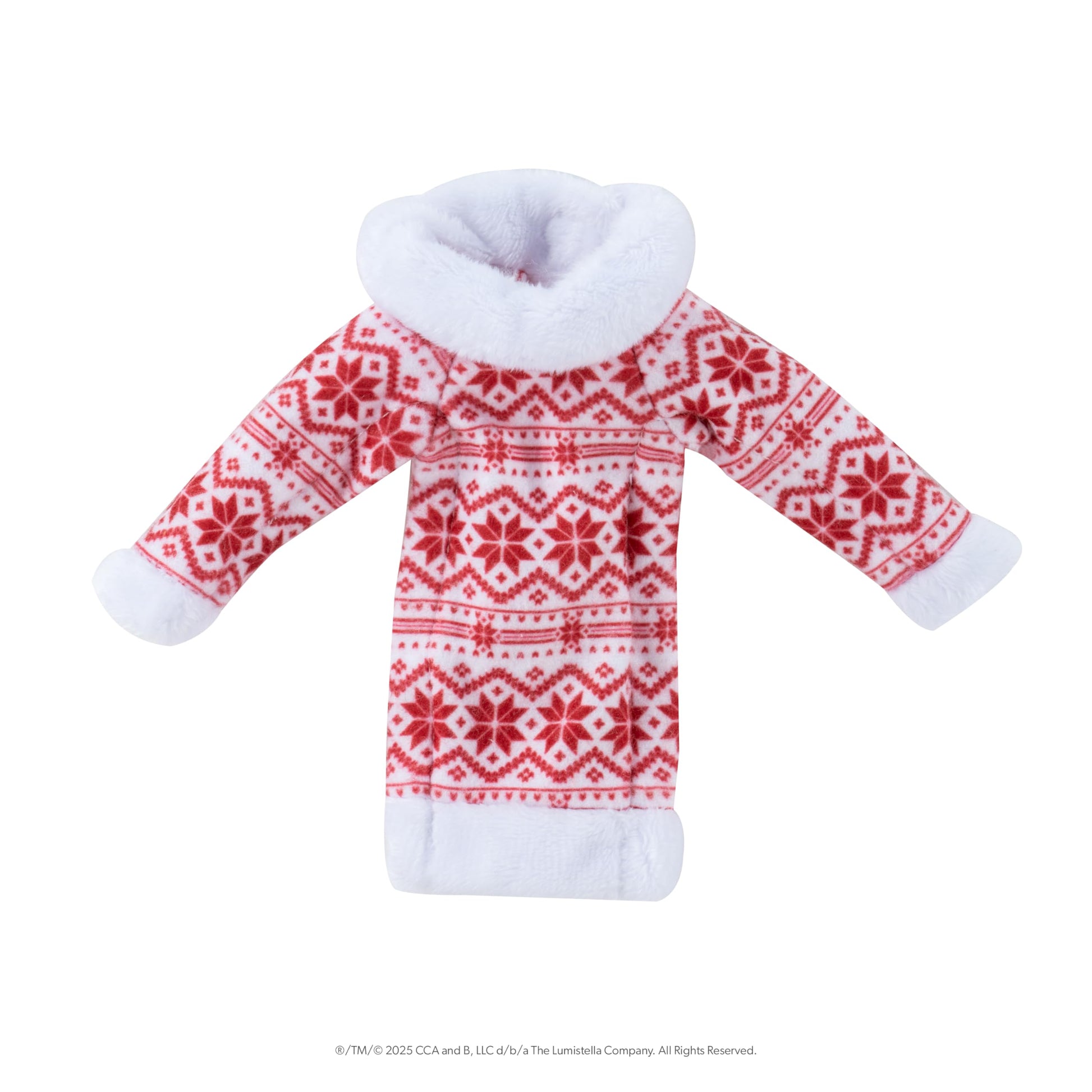 The Elf on the Shelf Scout Elf with Blue Eyes, Christmas Tradition Book Set with Claus Couture Snowflake Sweetie Fair Isle Dress, Red and White