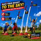 Spider Toys Rocket Launcher for Kids, 4 Spider Foam Rockets & Web Launcher, Adjustable Outdoor Air Rocket Toys, Up to 100 FT, Backyard Birthday Gifts