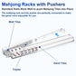 American Mahjong Racks with Pushers Complete Accessories Set, 4 Clear Acrylic Mahjong Racks, 4 Card Sleeves, 3 Large 19.6mm Dice, 420D Waterproof