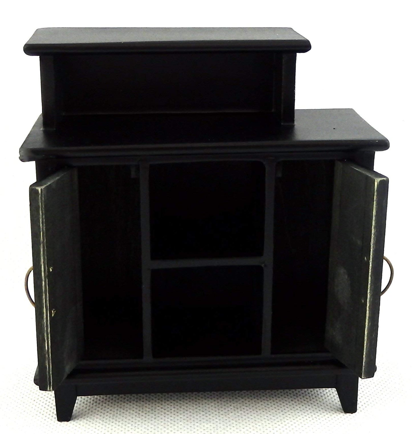 Melody Jane Dolls Houses Black Bar High Cabinet Miniature Dining Room Study Furniture 1:12