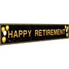 ANATANOWOR Retirement Party Decorations, Large Black and Gold Happy Retirement Banner, Retirement Party Decorations Men, Retirement Banner for Women