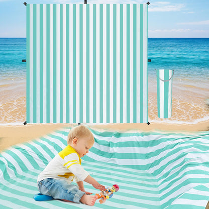 2 in 1 Beach Puddle/Beach Mat,6.5 x 6.5 ft Beach Pool with 8 Bags Waterproof Carrying Bag,Waterproof and Skin-Friendly Material Beach Puddle Green
