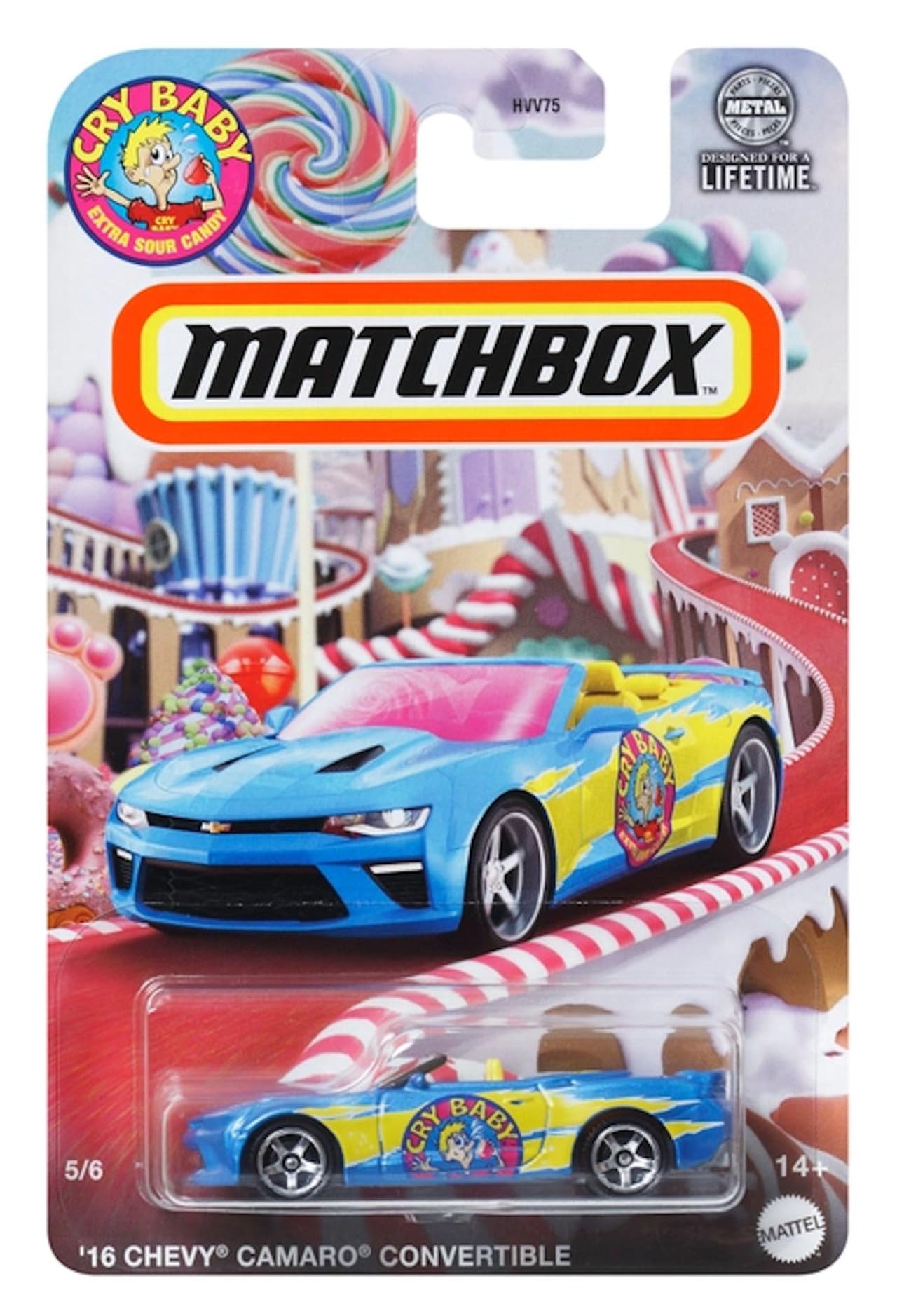 Matchbox Candy-Themed Die-Cast Car Collection 6-Pack Bundle, Limited Edition Vehicles with Charleston Chew, Razzles, Caramel Apple Pops, HVV75-979B