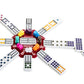 Continuum Games Family Traditions Mexican Train Dominoes Tin, Crystalline Dominoes