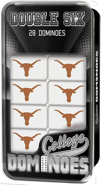 MasterPieces Game Day - NCAA Texas Longhorns - 28 Piece Team Logo Double Six Domino Set