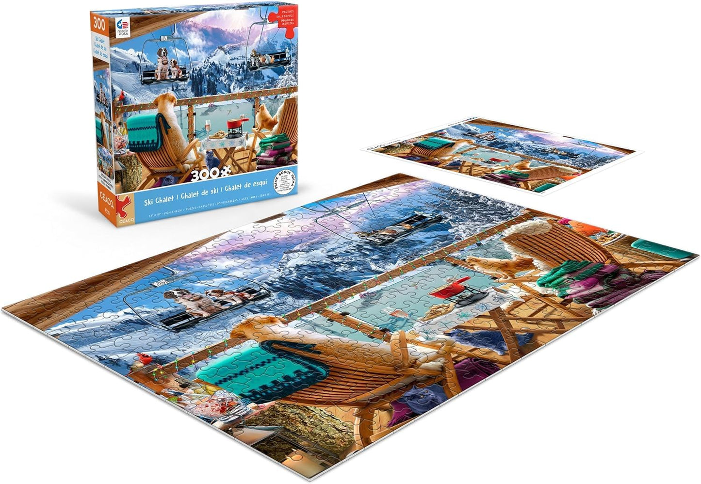 Ceaco - Ski Chalet - 300 Large Piece Jigsaw Puzzle for Adults