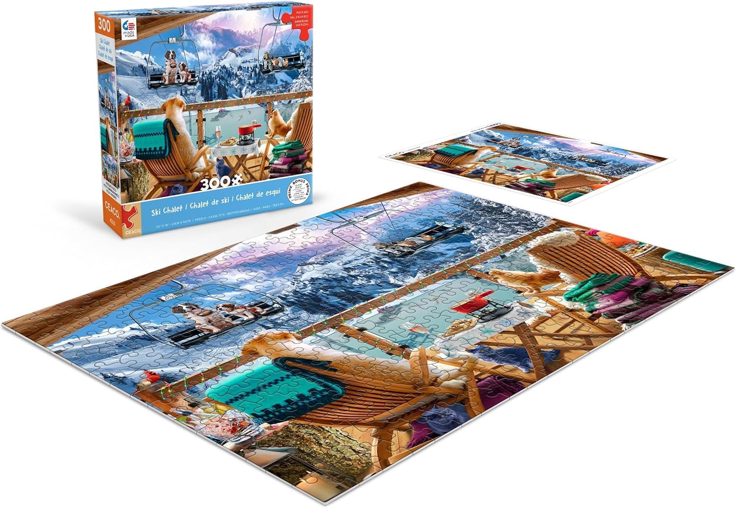 Ceaco - Ski Chalet - 300 Large Piece Jigsaw Puzzle for Adults