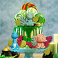 Clay Dinosaur Cake Toppers With Leaves for Birthday Dinosaur Theme Jungle Theme Supplies