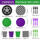 150pcs Monster Truck Paper Plates Napkins Monster Truck Birthday Party Decorations Paper Cups Disposable Tableware Set for Kids Party Supplies Serve