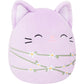 Squishmallows Original 8in Mak the Lavender Cat Wrapped in Flower Stems - Official Jazwares Plush (Little)