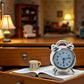 Silver 1/12 Miniature Alarm Clock Dollhouse Decoration Accessories, Décor, Decorations