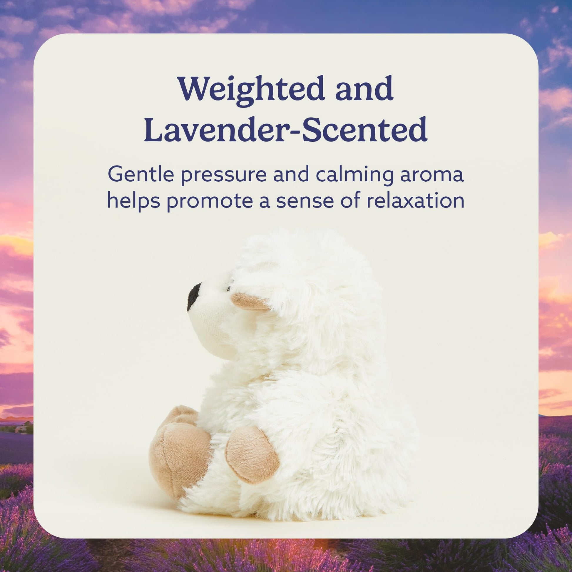 warmies Junior Microwavable & Weighted Stuffed Animals, Sheep - Heated Stuffed Animal for Warmth & Comfort - Lavender Scented Microwavable Plush
