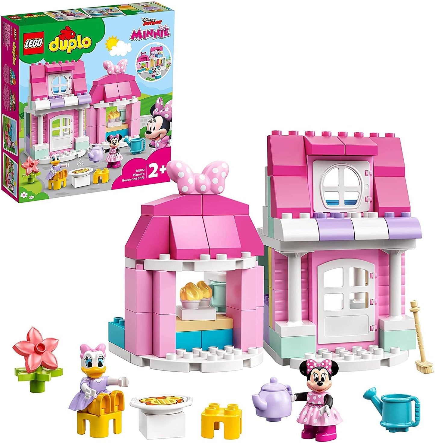 LEGO DUPLO Disney Minnie’s House and Café 10942 Dollhouse Building Toy for Kids with Minnie Mouse and Daisy Duck; New 2021 (91 Pieces)