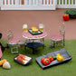 1:12 Miniature BBQ Grill Oven with Accessories Table Chairs, Fake Food Scene Model for Diorama Building