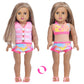 18 Inch Girl Doll Clothes and Accessories Swimming Poor Play Set Fit 18 inch Girl Dolls ,Including Swimwear Shoes Sunglasses Swimming Ring Towel etc.