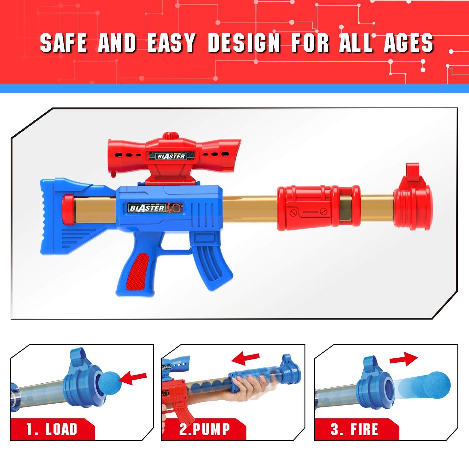 YEEBAY Target Shooting Toys Set for Age 6, 7, 8,9,10+ Year Old Kids, Boys, Active Play Game with Soft Foam Balls and Scoring Target