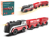 Battery Operated Train for Wooden Track, Motorized Train for Toddlers 3+ Years Old, 3Pcs Trains Toy Set Electric Trains Compatible with Thomas, Brio