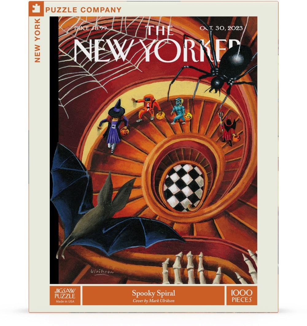 New York Puzzle Company - New Yorker Spooky Spiral - 1000 Piece Jigsaw Puzzle for Family Game Nights by Mark Ulriksen
