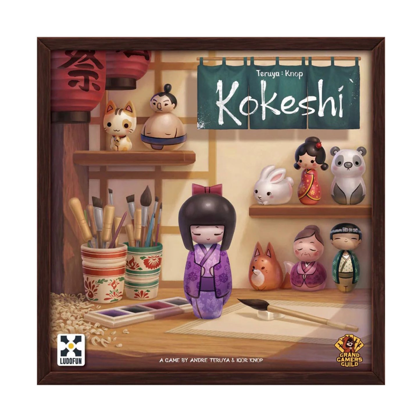 Kokeshi by Grand Gamers Guild | Ages 14+ | Strategic Track-Building Board Game of Japanese Craftsmanship, Engine Building, Chain Reactions & Happiness