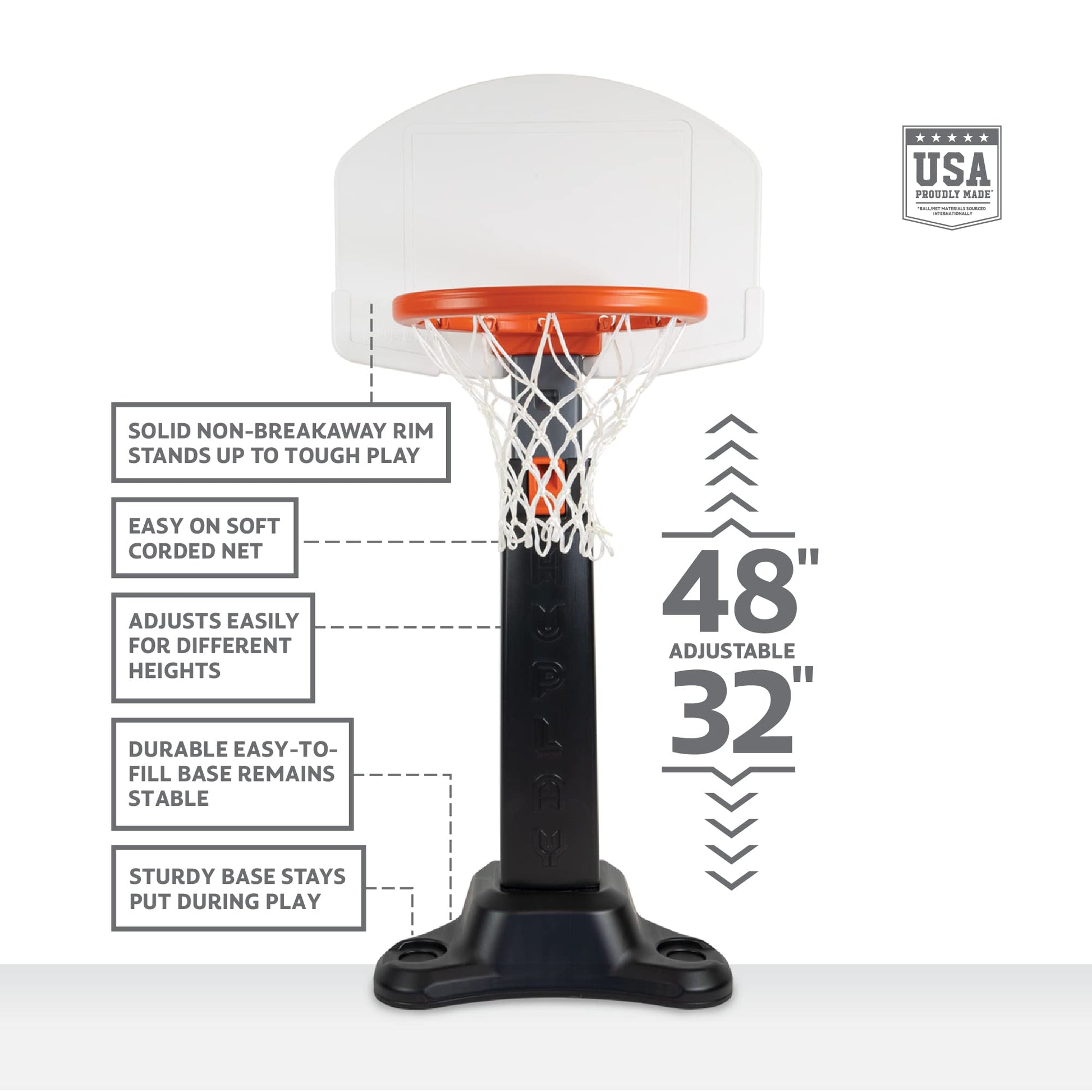 Huplay Rookie Small Basketball Set - Adjustable