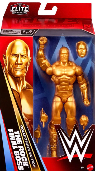 WWE The Rock The Final Boss Gold Collectors Edition Mattel Elite Collection Series 125 Wrestling Action Wrestler Figure Toy