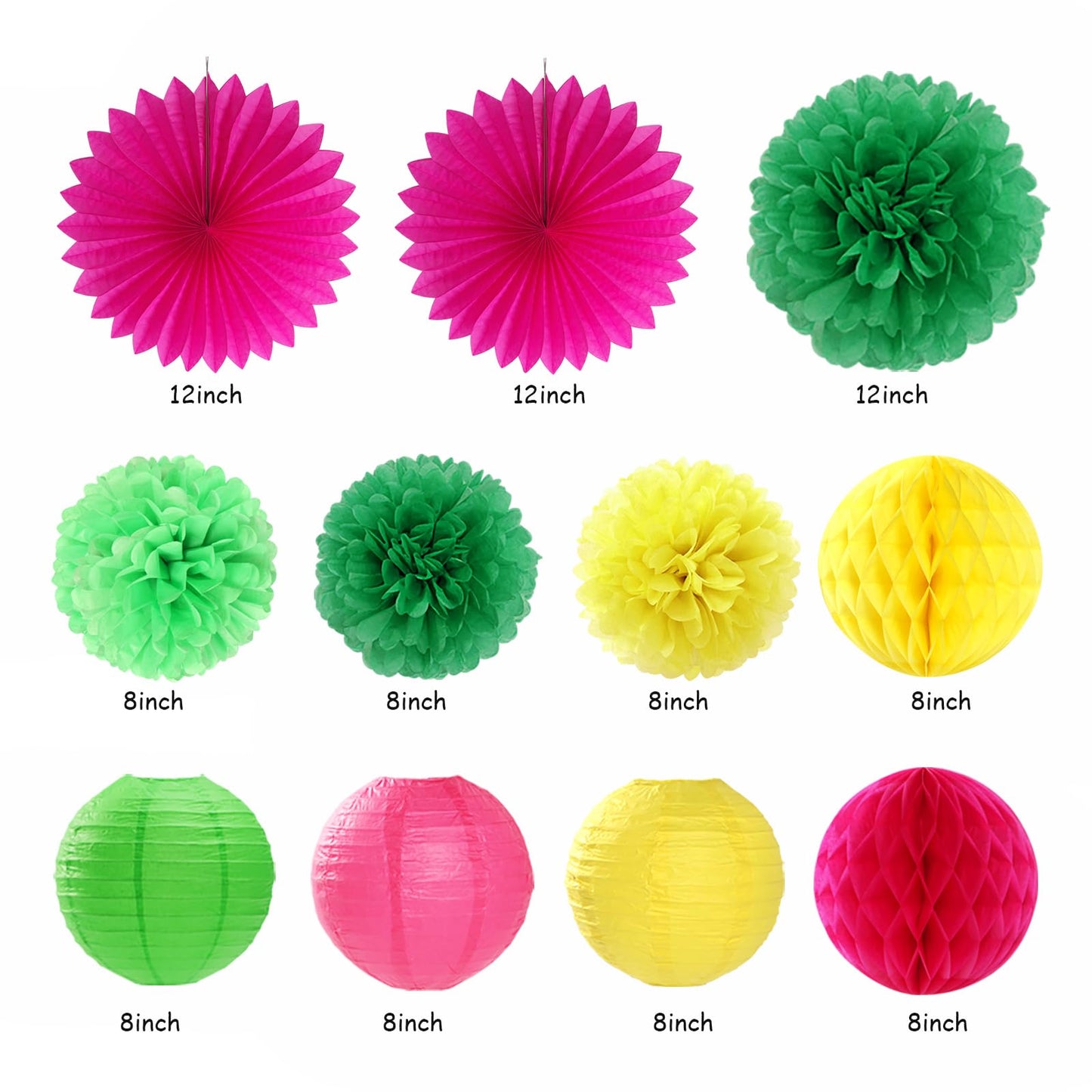 Hawaiian Aloha-Luau Flamingo Party-Decorations Supplies - 21pcs Hello Banner,Pool Paper Lanterns Honeycomb,Beach Theme Streamers Garland,Tissue Pom