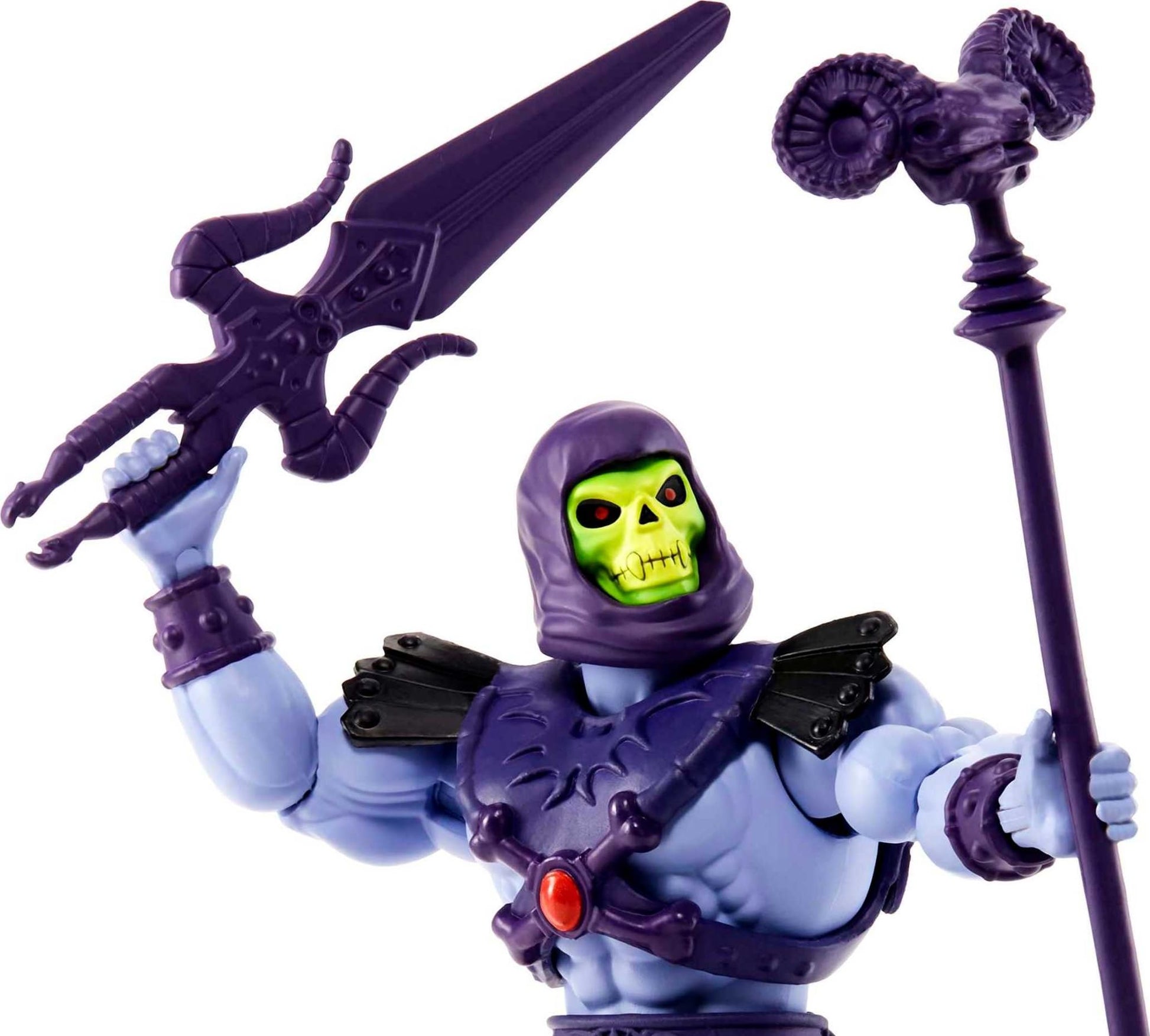 Mattel Masters of the Universe Origins Action Figure & Accessories Set, Skeletor 5.5-inch Collectible Toy with Posable Joints & Mini-Comic