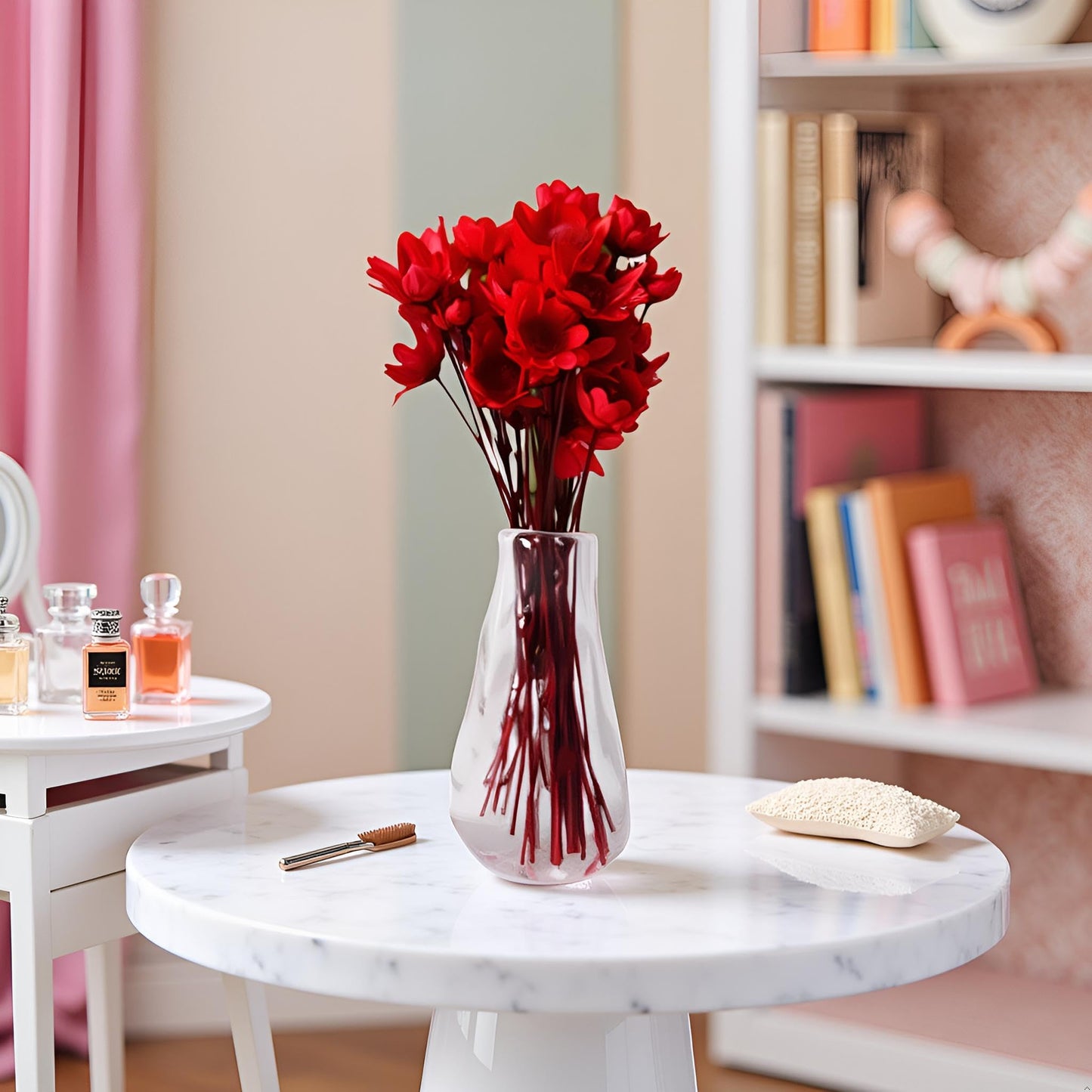 Mini Flower Vase, 1/12 Scale Miniature Dollhouse Accessories Decor, Doll House Mini Flower Bowl Elegant Decoration for Mini Scene, Décor, Decorations