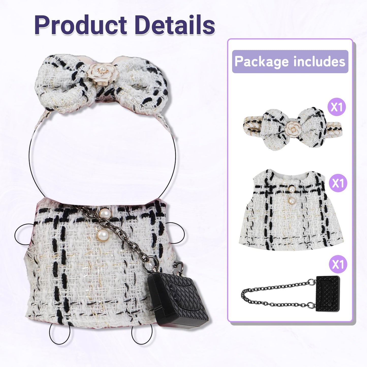 Doll Clothes Set for 15cm 17cm La -Bubu Outfits and Accessories 3 Piece