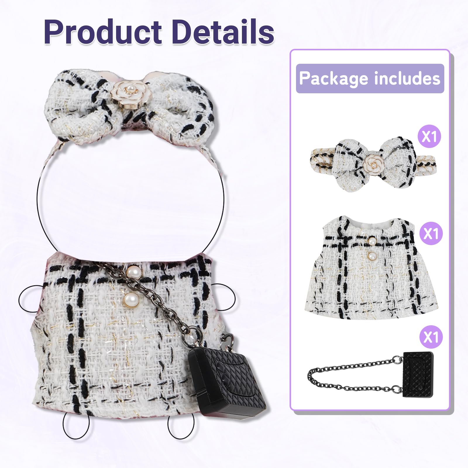 Doll Clothes Set for 15cm 17cm La -Bubu Outfits and Accessories 3 Piece