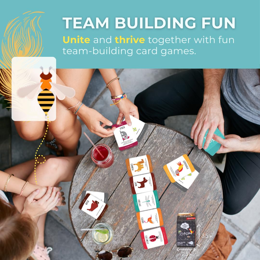 Totem Family Conversation Cards - Non-Competitive Family Bonding & Self-Esteem Card Game - Compliment & Question Cards for Kids, Teens, Adults - Team