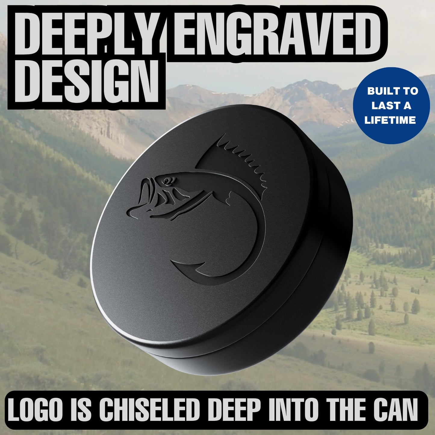 ZPACK Metal Can | Metal Pouch Can | Bass | Premium Aircraft-Grade Aluminum Container with Magnetic Closure | Slim EDC Pocket Tin | Carved Engraved