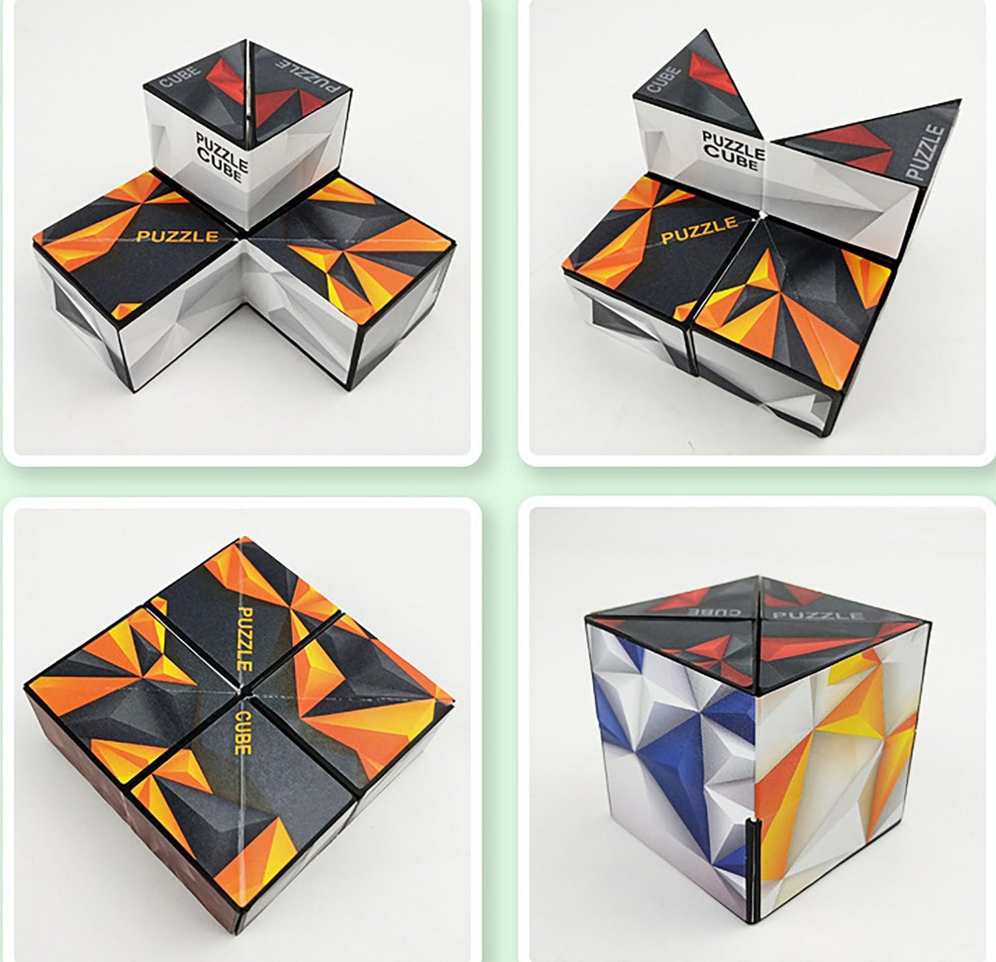 Magic Cube 2 in 1 Set Puzzle Brain Teasers Toy Geometric Brain Teaser Puzzles Geometry 3D Logic IQ Games Puzzle Cubes for Kids and Adults (Diamond)