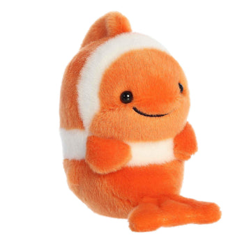 Aurora® Playful Rolly Pet™ Comic Clown Fish™ Stuffed Animal - Compact Size for On-the-Go Fun - for Adults, Kids, Birthdays, and Anniversaries - Orange