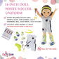 Emily Rose 14 Inch Doll Soccer Uniform 9-PC Set | Doll Clothes Sports Outfit with Socks Shin Guards Cleats Ball Headband Medal & Patriotic Face